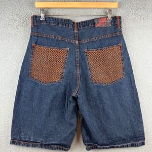 y2k Zeep World Classic Denim Mens Baggy Blue Jean Shorts jolt size 36